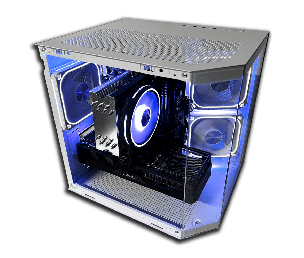 Calculator Gaming BLAZE White – AMD Ryzen 5 5500 Turbo 4.2 GHz, 32 GB DDR4, SSD M2 + HDD 500 GB, Placa Video AMD / nVidia - PC Era