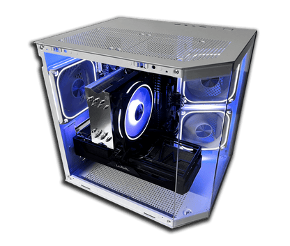 Calculator Gaming BLAZE White – AMD Ryzen 5 5500 Turbo 4.2 GHz, 32 GB DDR4, SSD M2 + HDD 500 GB, Placa Video AMD / nVidia - PC Era