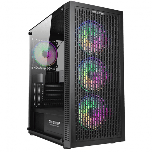 Carcasa ProGaming Gladius, ATX, 4 Ventilatoare ARGB + Telecomanda, Negru - PC Era