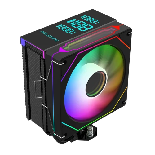 Cooler CPU ProGaming ThermoGuard DTX, 5 heatpipes, Display temperatura CPU, Ventilator 120mm ARGB,PWM,360W, Negru - PC Era