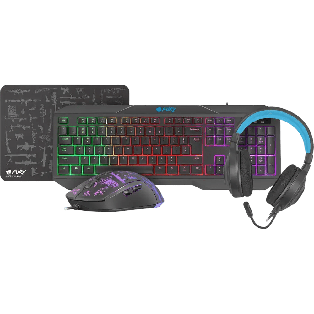 Kit Gaming 4 in 1 Fury Thunderstreak 3.0 - Tastatura, Mouse, Casti si Mousepad - PC Era