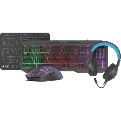 Kit Gaming 4 in 1 Fury Thunderstreak 3.0 - Tastatura, Mouse, Casti si Mousepad - PC Era