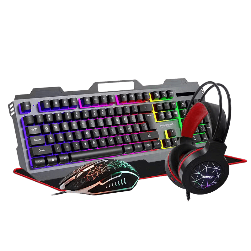 Kit Mouse + Tastatura + Casti + Mousepad RGB Pro Gaming K450, Kit 4 in 1 - PCEra