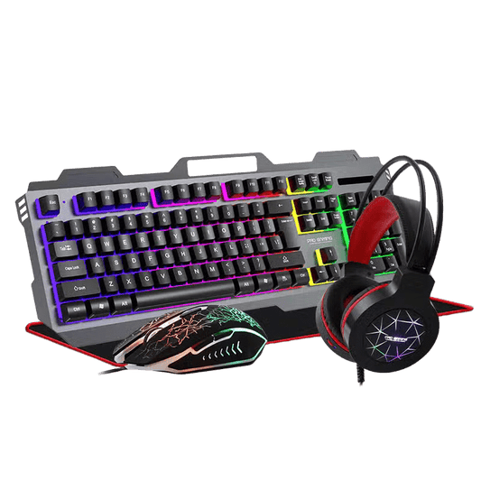 Kit Mouse + Tastatura + Casti + Mousepad RGB Pro Gaming K450, Kit 4 in 1 - PCEra