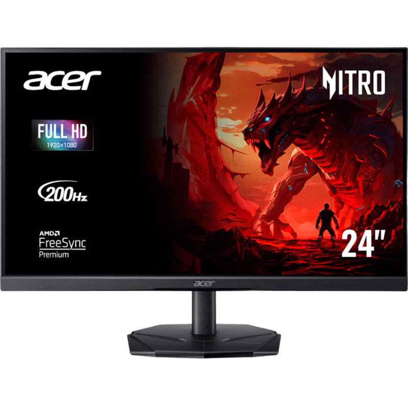 Monitor Gaming 200 HZ - Acer Nitro KG241YX3bip, 23.8 Inch, Grad A+ (Refurbished) - PC Era