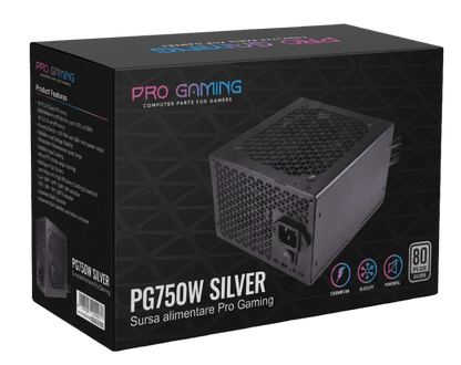 Sursa PC ProGaming PG750W Silver, 750W, 80+ Silver, Active PFC, Ultra Quiet - PC Era